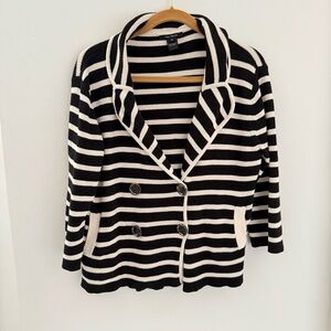 Pink Tartan Brand Striped Cardigan Sweater L 100% Cotton